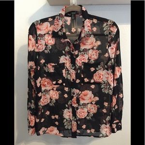Sheer floral blouse-size S